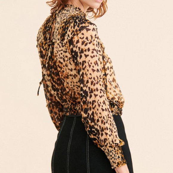 Free People | Roma Blouse | Leopard Print - Picture 3 of 4
